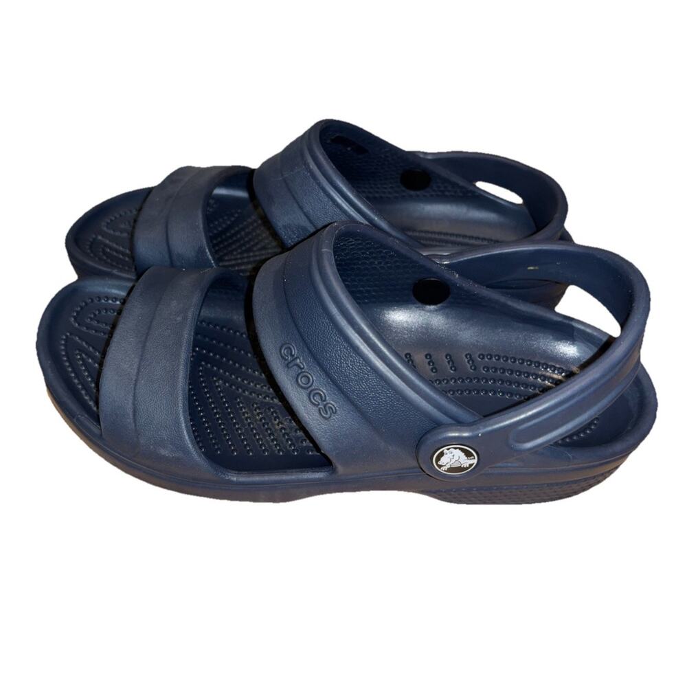 CROCS Unisex Men’s Size 6/Women’s Size 8 Classic Sandals Navy - Picture 2 of 5